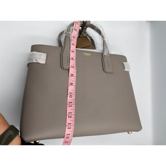 Burberry Medium Banner House Check Derby Leather Tote Shoulder Bag Taupe… - Picture 13 of 16